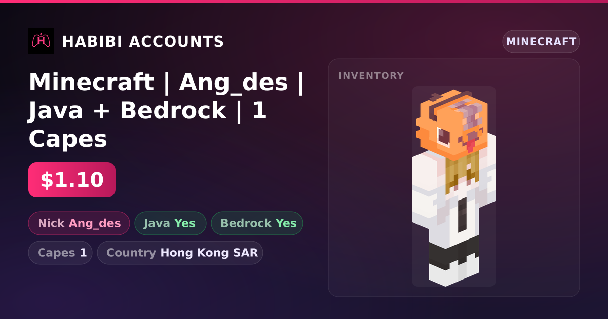 Minecraft | Ang_des | Java + Bedrock | 1 Capes — HabibiAccounts