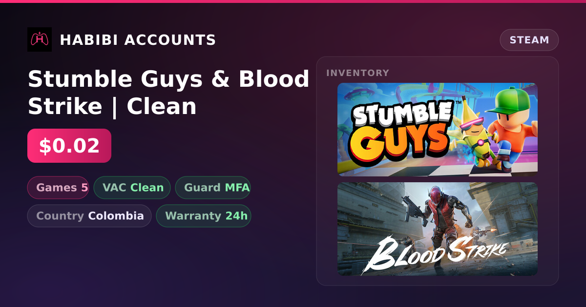 Stumble Guys & Blood Strike | Clean — HabibiAccounts