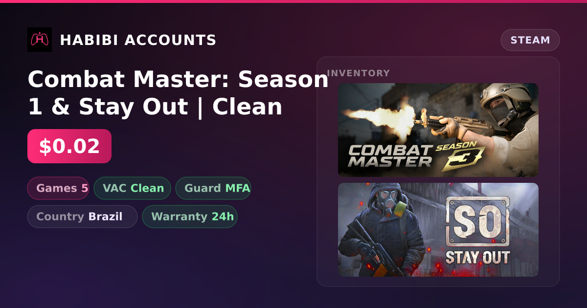 Combat Master: Season 1 & Stay Out | Clean — HabibiAccounts