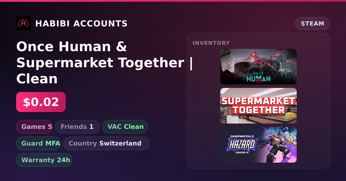 Once Human & Supermarket Together | Clean — HabibiAccounts