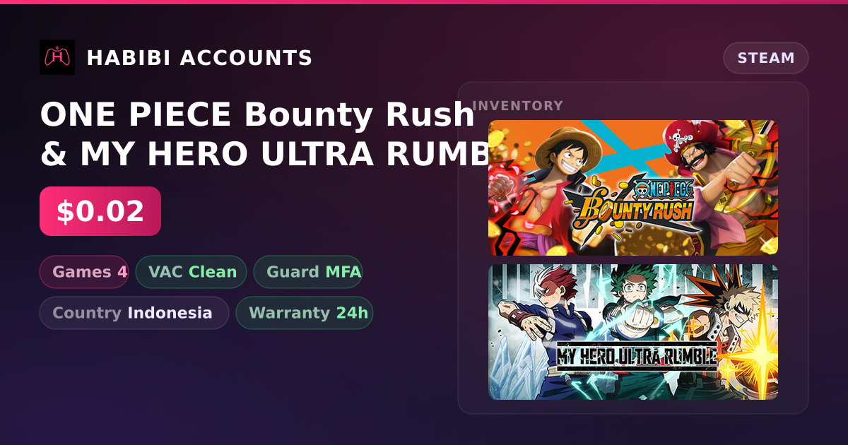 ONE PIECE Bounty Rush & MY HERO ULTRA RUMBLE — HabibiAccounts