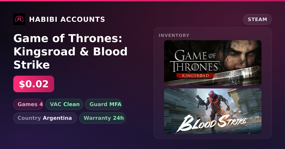 Game of Thrones: Kingsroad & Blood Strike — HabibiAccounts