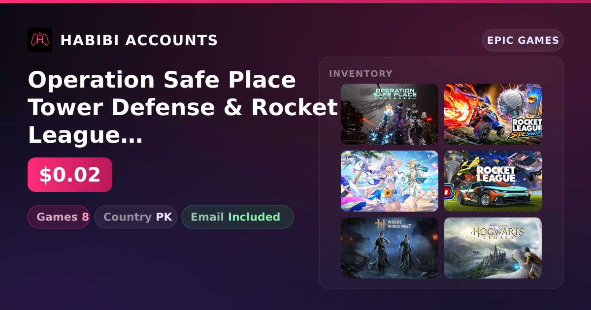 Operation Safe Place Tower Defense & Rocket League Sideswipe | 8 Games — HabibiAccounts