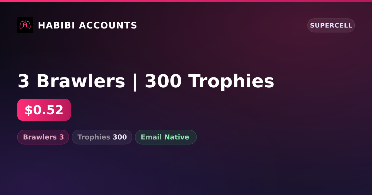 3 Brawlers | 300 Trophies — HabibiAccounts