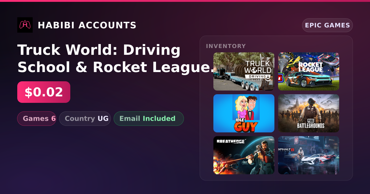 Truck World: Driving School & Rocket League | 6 Games — HabibiAccounts