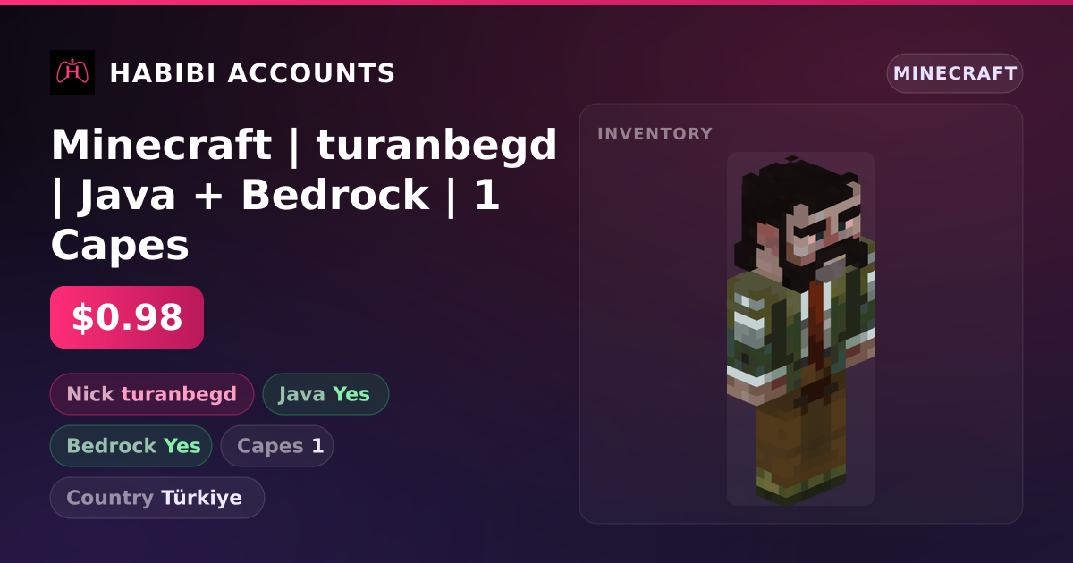 Minecraft | turanbegd | Java + Bedrock | 1 Capes — HabibiAccounts