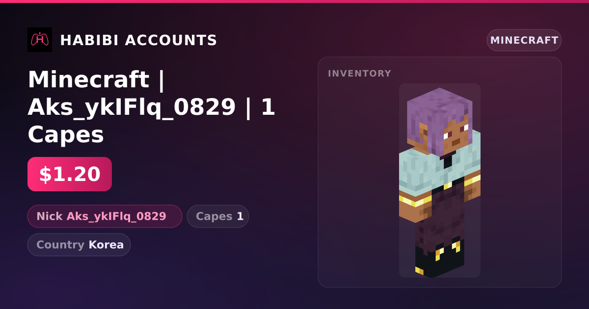 Minecraft | Aks_ykIFlq_0829 | 1 Capes — HabibiAccounts