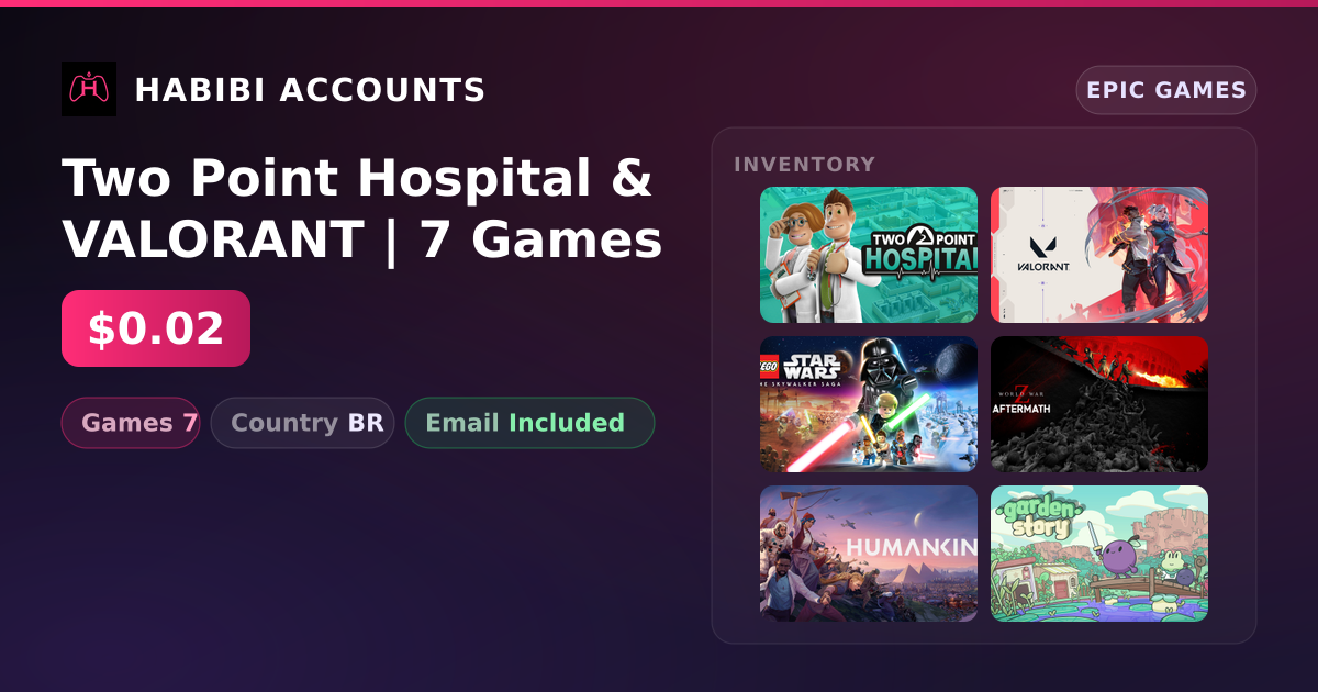 Two Point Hospital & VALORANT | 7 Games — HabibiAccounts