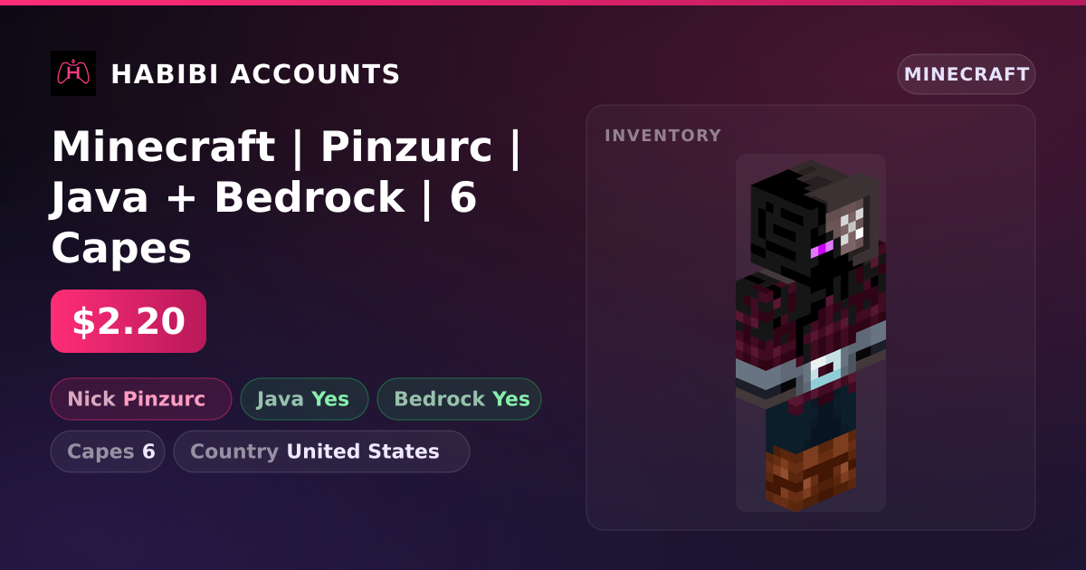 Minecraft | Pinzurc | Java + Bedrock | 6 Capes — HabibiAccounts