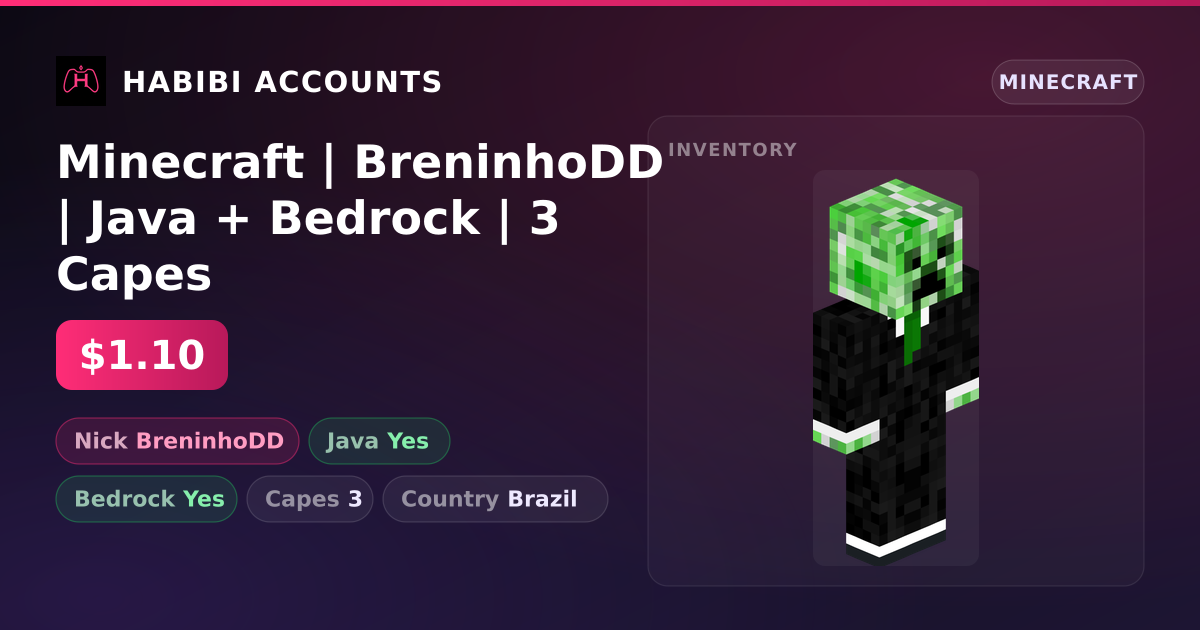 Minecraft | BreninhoDD | Java + Bedrock | 3 Capes — HabibiAccounts