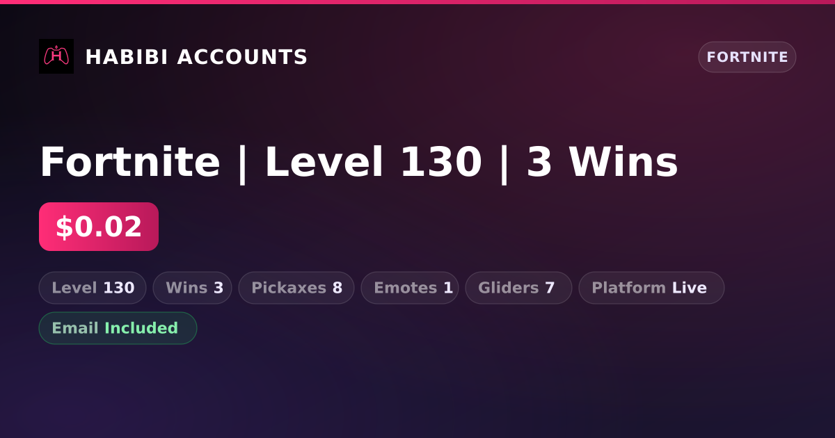 Fortnite | Level 130 | 3 Wins — HabibiAccounts