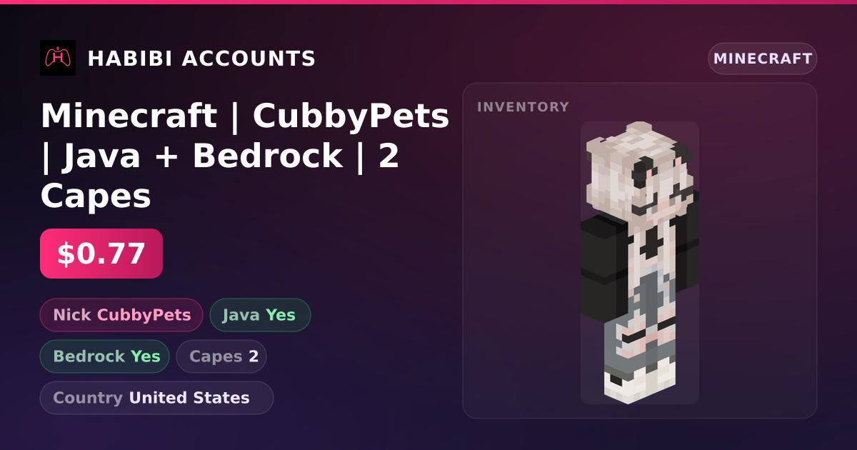 Minecraft | CubbyPets | Java + Bedrock | 2 Capes — HabibiAccounts