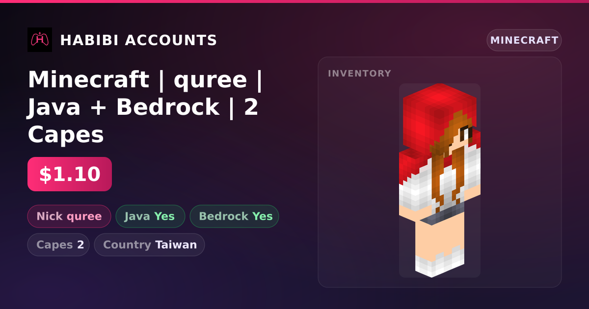 Minecraft | quree | Java + Bedrock | 2 Capes — HabibiAccounts