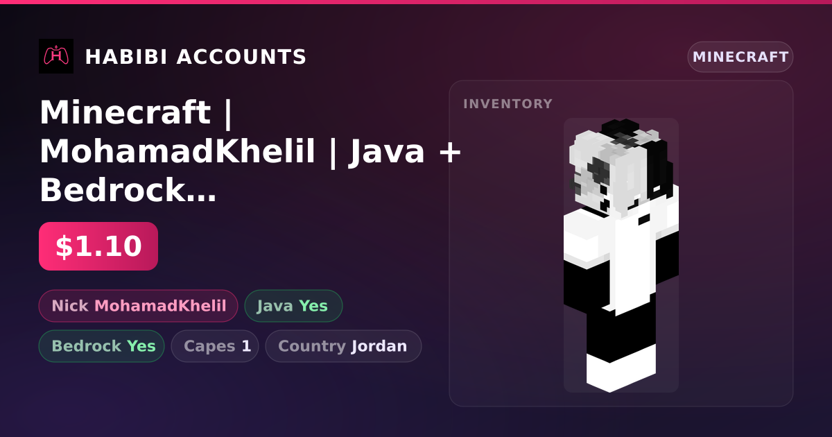 Minecraft | MohamadKhelil | Java + Bedrock | 1 Capes — HabibiAccounts
