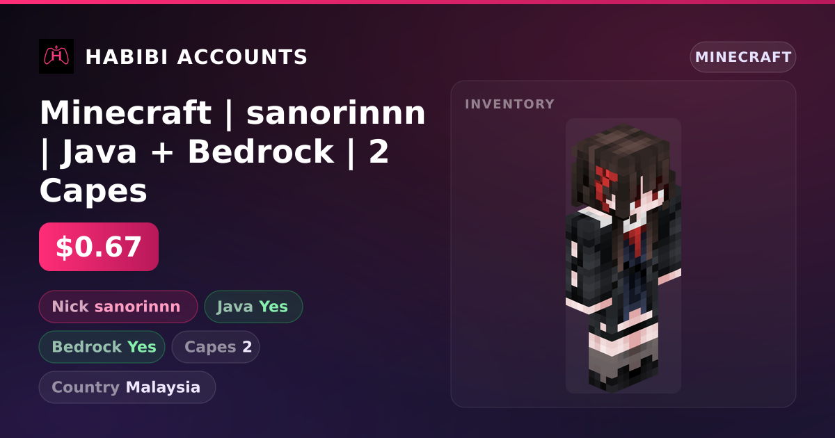 Minecraft | sanorinnn | Java + Bedrock | 2 Capes — HabibiAccounts
