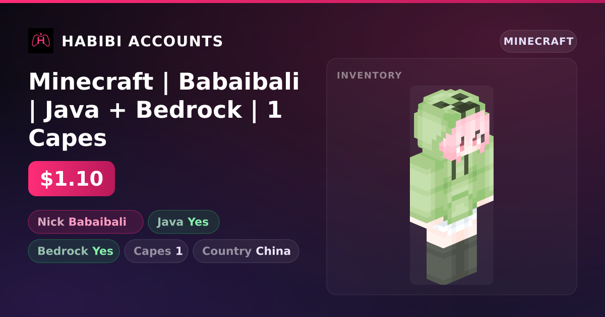 Minecraft | Babaibali | Java + Bedrock | 1 Capes — HabibiAccounts