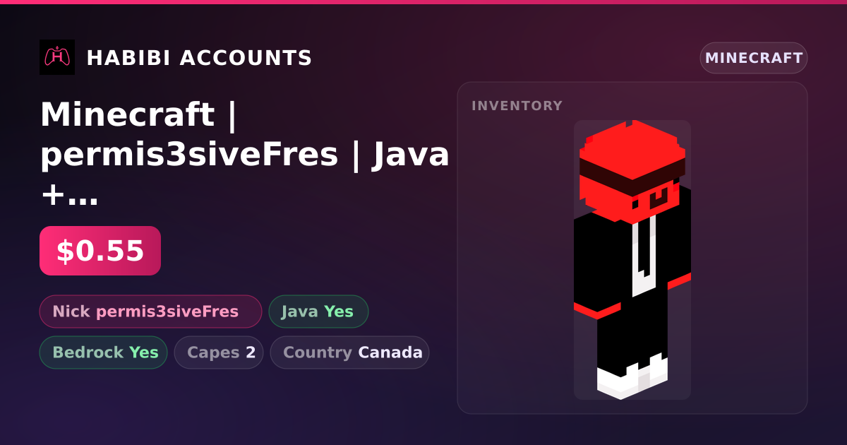 Minecraft | permis3siveFres | Java + Bedrock | 2 Capes — HabibiAccounts