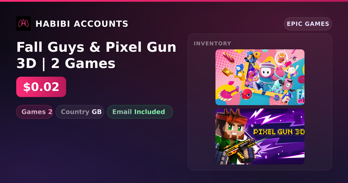 Fall Guys & Pixel Gun 3D | 2 Games — HabibiAccounts
