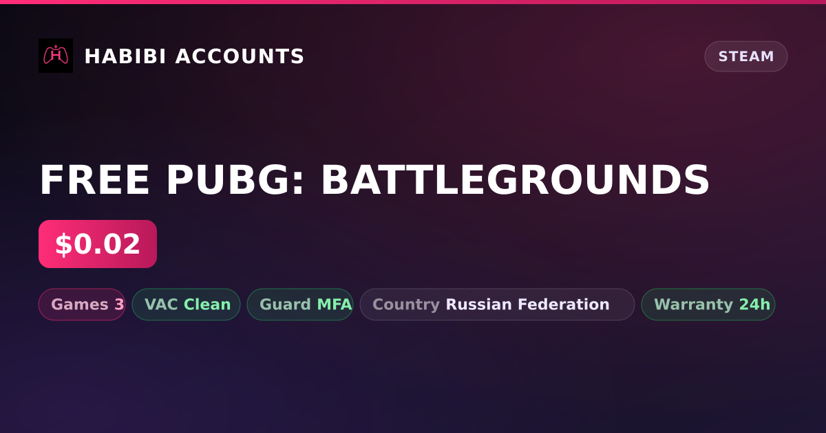 FREE PUBG: BATTLEGROUNDS — HabibiAccounts