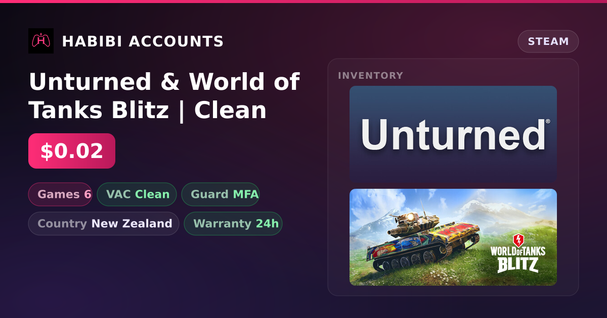 Unturned & World of Tanks Blitz | Clean — HabibiAccounts