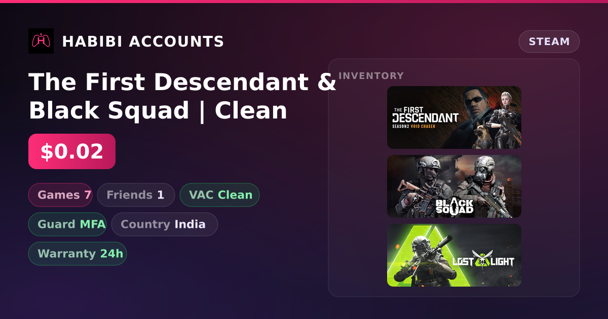 The First Descendant & Black Squad | Clean — HabibiAccounts