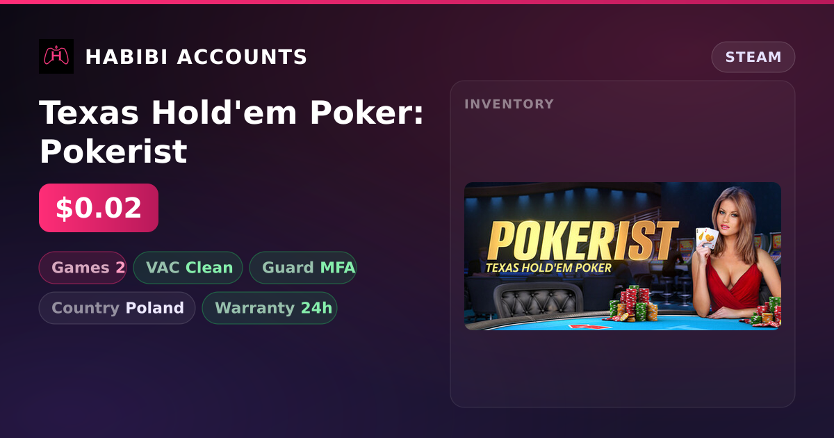Texas Hold'em Poker: Pokerist — HabibiAccounts