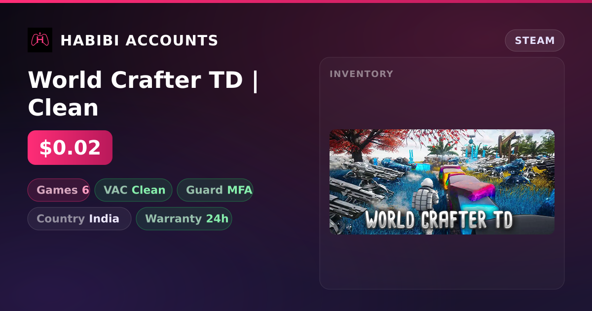 World Crafter TD | Clean — HabibiAccounts
