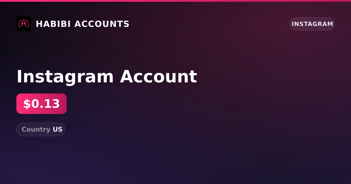 Instagram Account — HabibiAccounts