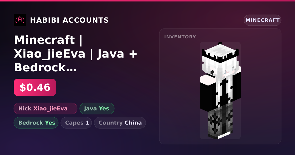 Minecraft | Xiao_jieEva | Java + Bedrock | 1 Capes — HabibiAccounts