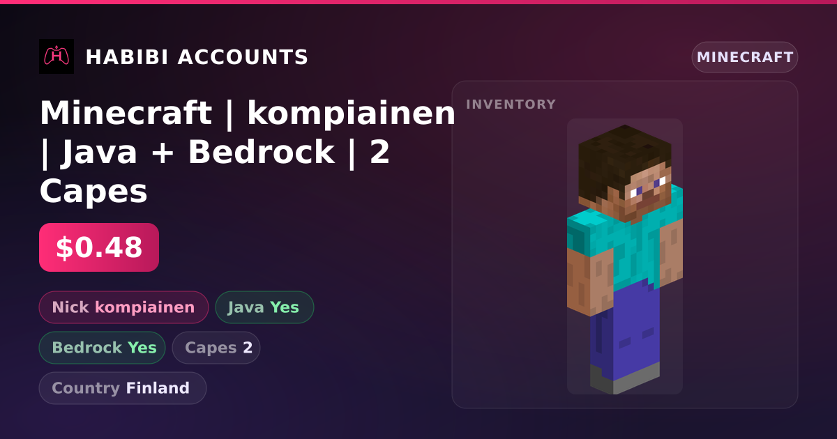 Minecraft | kompiainen | Java + Bedrock | 2 Capes — HabibiAccounts