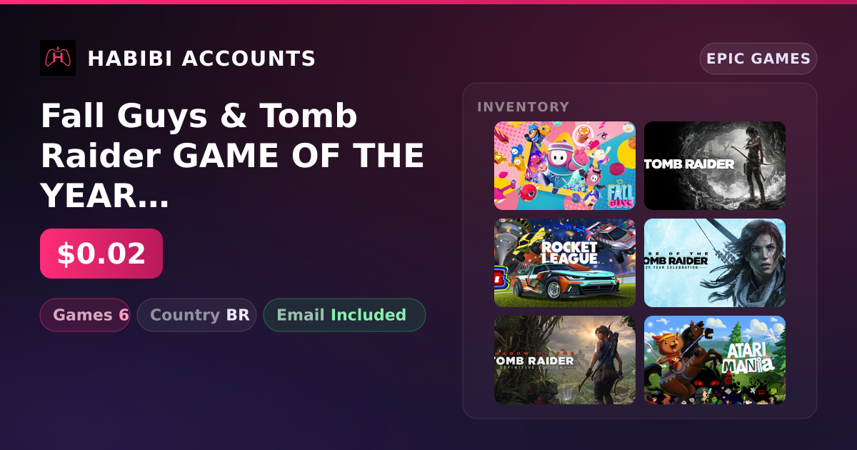 Fall Guys & Tomb Raider GAME OF THE YEAR EDITION | 6 Games — HabibiAccounts