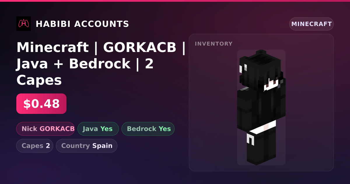 Minecraft | GORKACB | Java + Bedrock | 2 Capes — HabibiAccounts