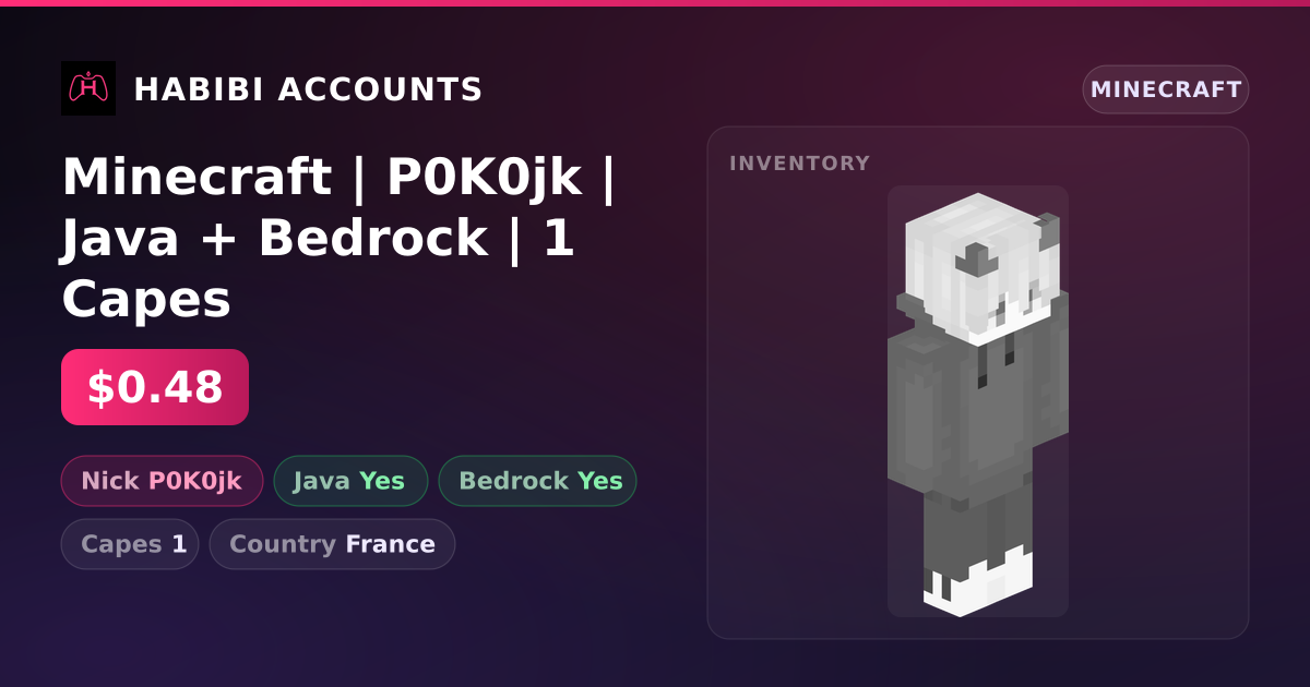 Minecraft | P0K0jk | Java + Bedrock | 1 Capes — HabibiAccounts