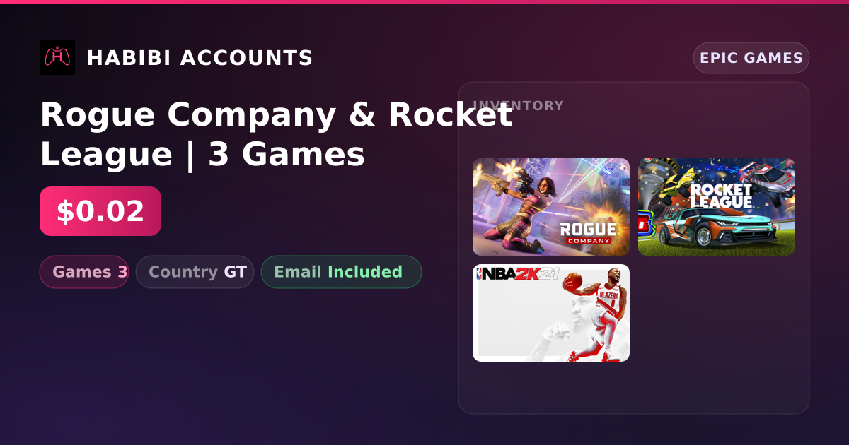 Rogue Company & Rocket League | 3 Games — HabibiAccounts