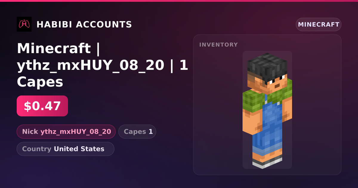 Minecraft | ythz_mxHUY_08_20 | 1 Capes — HabibiAccounts