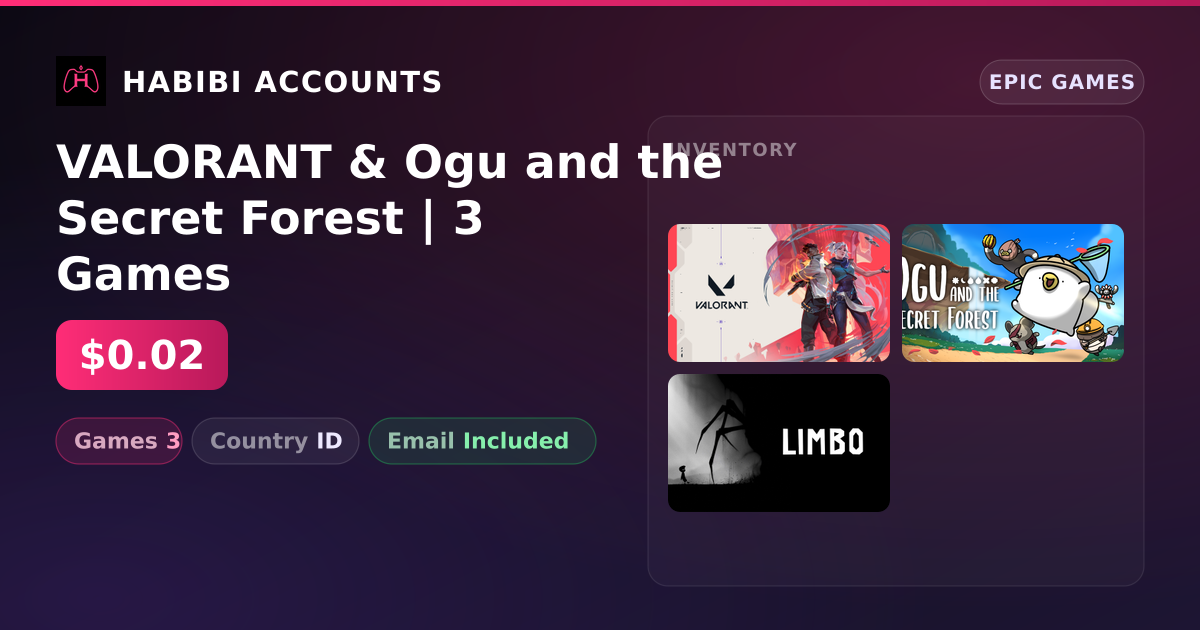 VALORANT & Ogu and the Secret Forest | 3 Games — HabibiAccounts