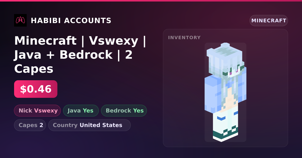 Minecraft | Vswexy | Java + Bedrock | 2 Capes — HabibiAccounts