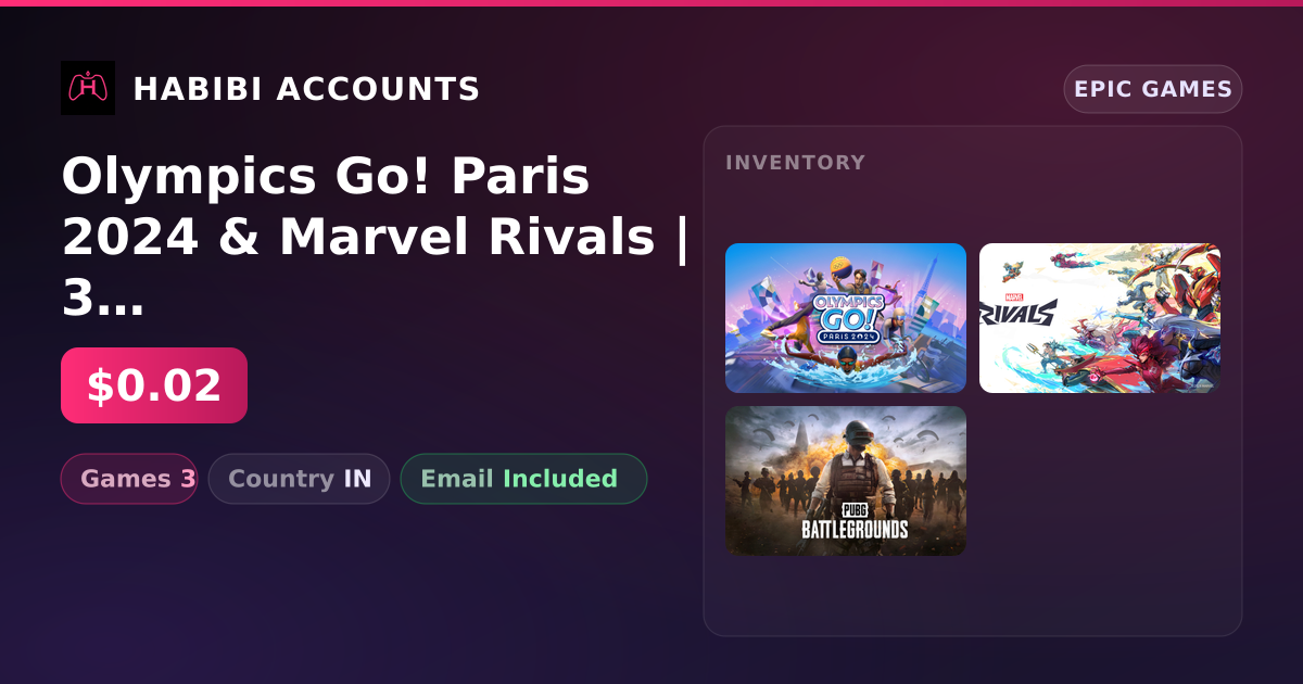 Olympics Go! Paris 2024 & Marvel Rivals | 3 Games — HabibiAccounts