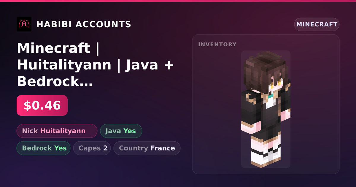 Minecraft | Huitalityann | Java + Bedrock | 2 Capes — HabibiAccounts