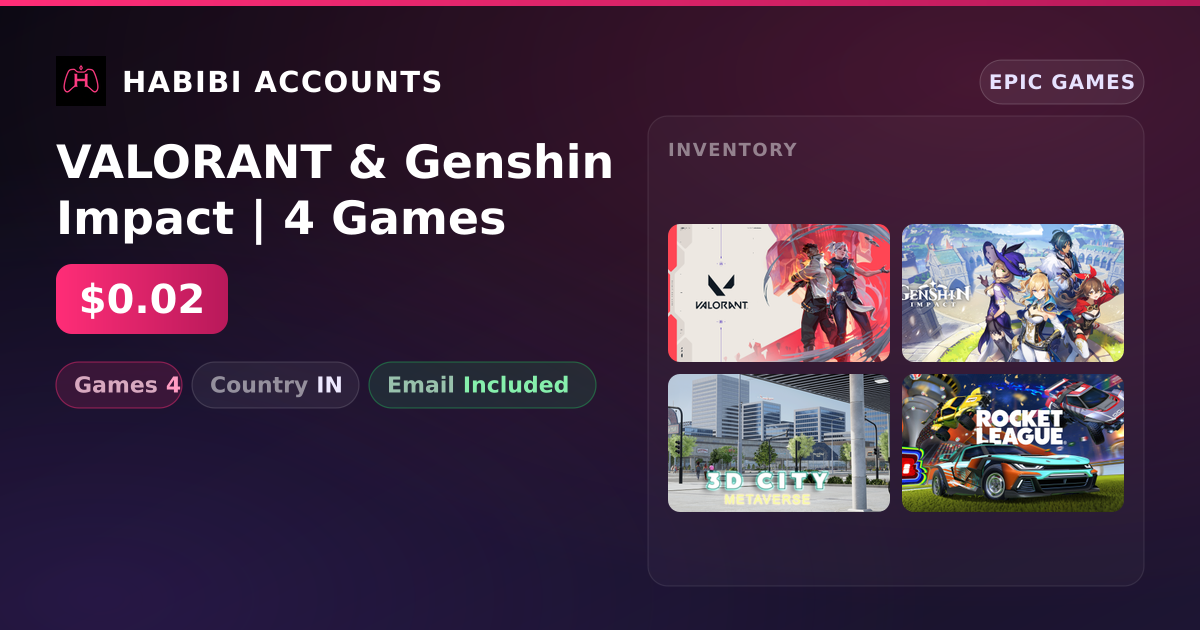 VALORANT & Genshin Impact | 4 Games — HabibiAccounts