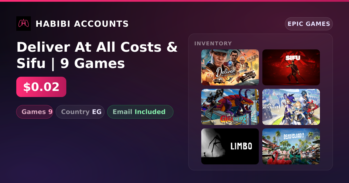 Deliver At All Costs & Sifu | 9 Games — HabibiAccounts