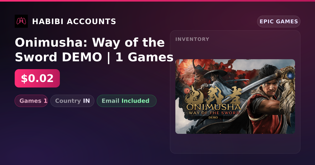 Onimusha: Way of the Sword DEMO | 1 Games — HabibiAccounts