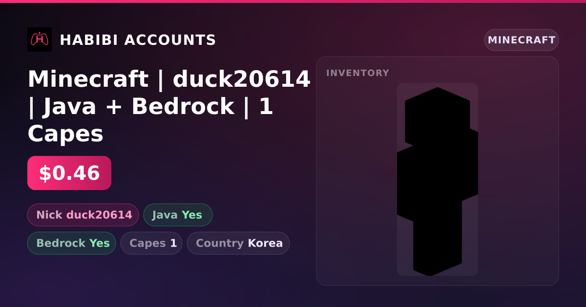 Minecraft | duck20614 | Java + Bedrock | 1 Capes — HabibiAccounts
