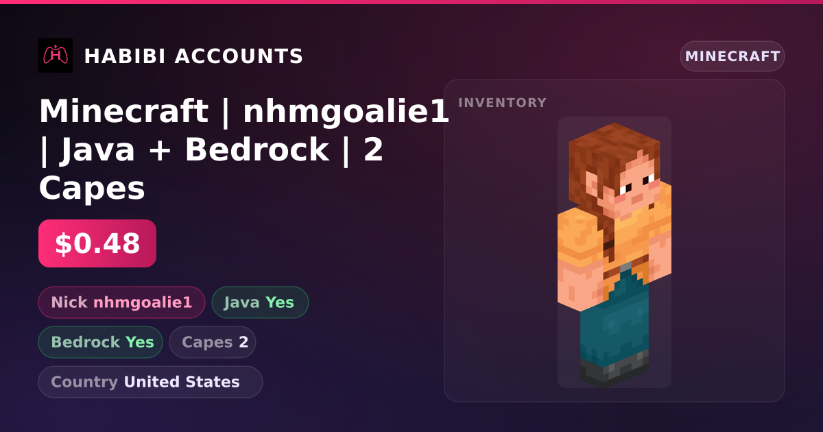Minecraft | nhmgoalie1 | Java + Bedrock | 2 Capes — HabibiAccounts