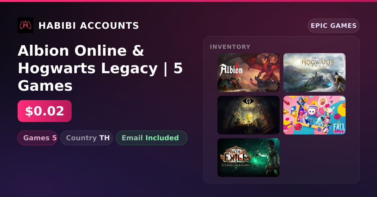 Albion Online & Hogwarts Legacy | 5 Games — HabibiAccounts