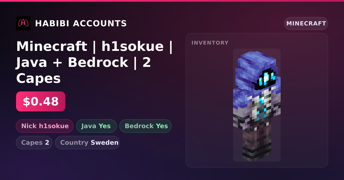 Minecraft | h1sokue | Java + Bedrock | 2 Capes — HabibiAccounts