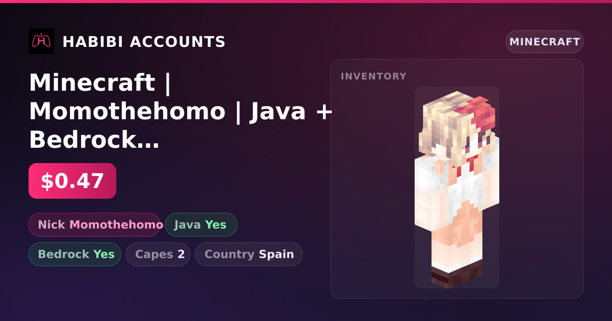 Minecraft | Momothehomo | Java + Bedrock | 2 Capes — HabibiAccounts