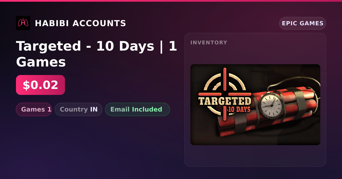 Targeted - 10 Days | 1 Games — HabibiAccounts