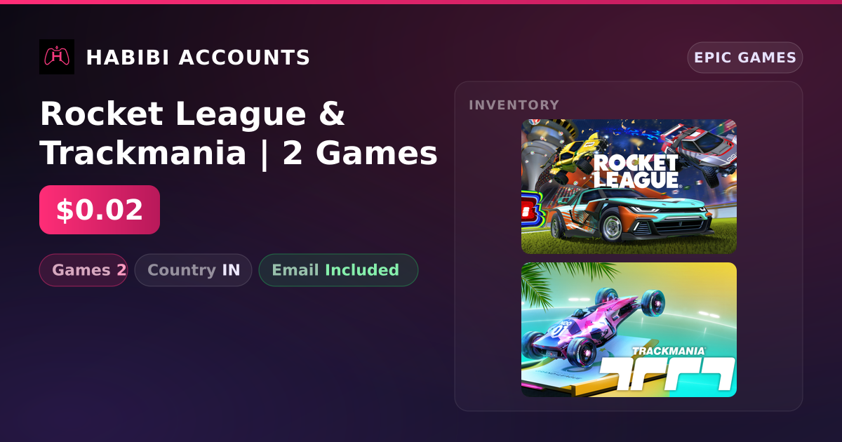 Rocket League & Trackmania | 2 Games — HabibiAccounts