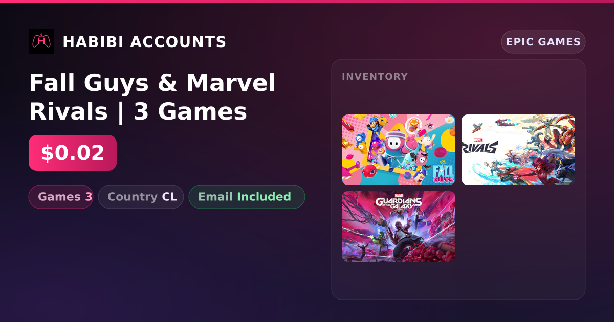 Fall Guys & Marvel Rivals | 3 Games — HabibiAccounts